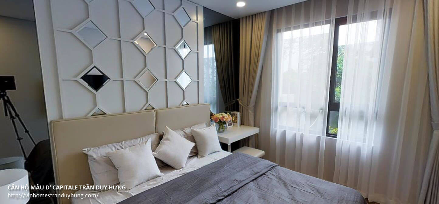 Phòng ngủ căn hộ mẫu Vinhomes Trần Duy Hưng